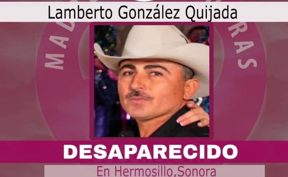 Lamberto Gonzáles, desaparecido en Sonora (12/01/2025). Foto: Especial