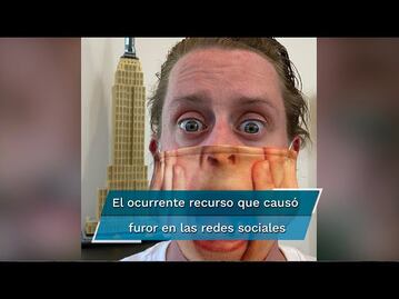 Con gracioso cubrebocas, Macaulay Culkin recuerda escena de "Mi pobre angelito"