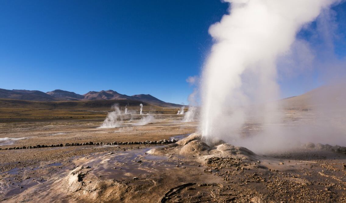 Los Géiseres del Tatio, en el desierto de Atacama, al norte de Chile. (Foto: Istock)