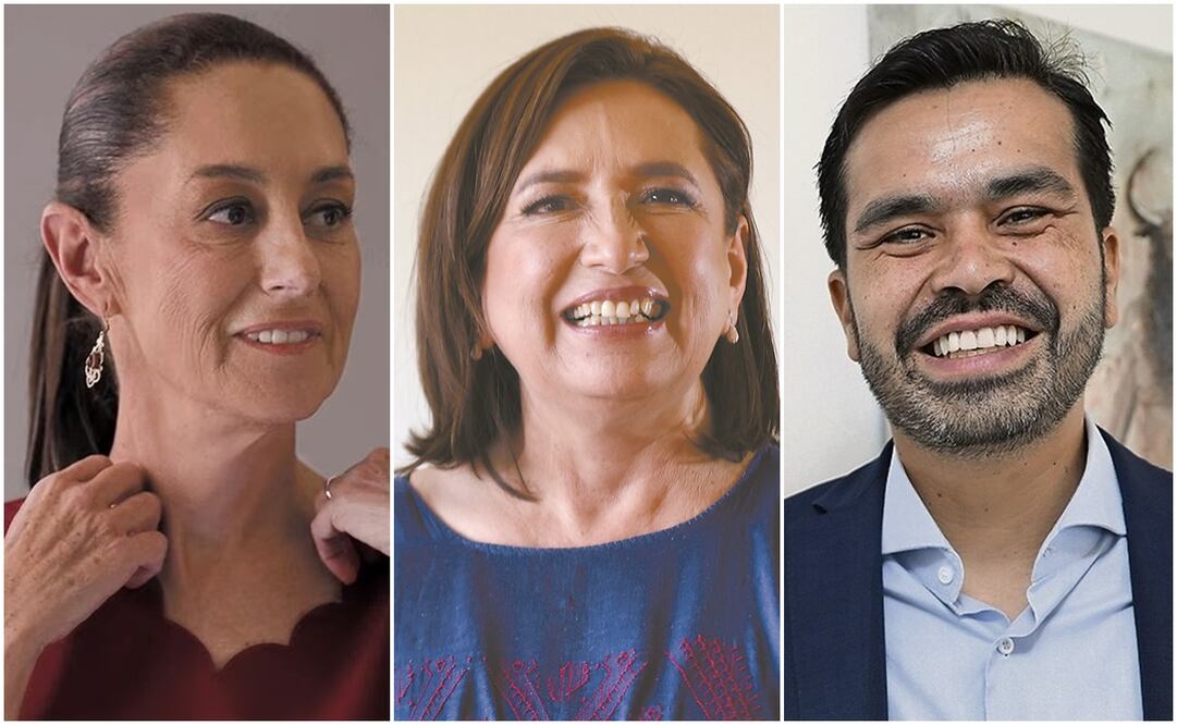 Claudia Sheinbaum, Xóchitl Gálvez y Jorge Álvarez Máynez. Foto: EL UNIVERSAL