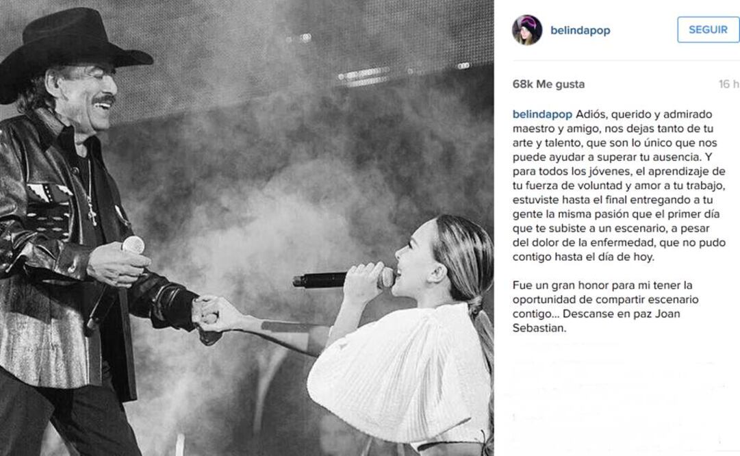 La acompañó en su concierto del Zócalo en septiembre de 2014 Foto:Instagram de Belinda