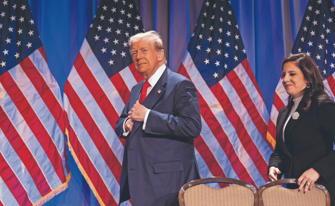 Donald Trump, ganador de las elecciones en Estados Unidos, en una reunión de la conferencia del Partido Republicano en la Cámara de Representantes, el 13 de noviembre. Foto: de ALEX BRANDON. AP