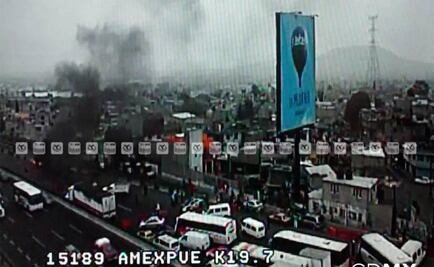 Se incendia auto en la México-Puebla