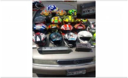 Detienen a 3 hombres por robo de 19 cascos de motociclistas en Miguel Ángel de Quevedo