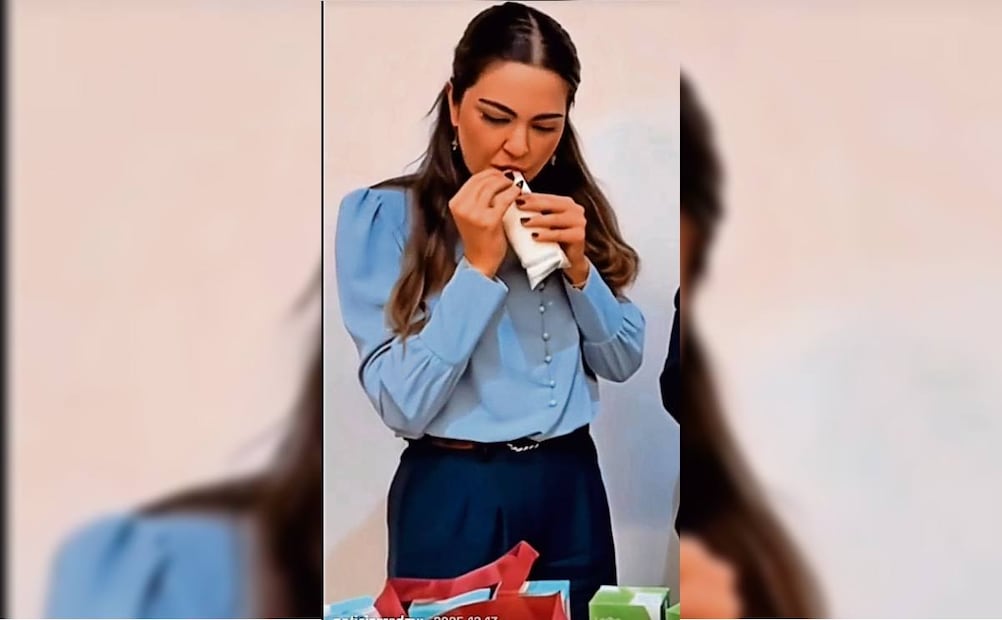 En su búsqueda por la gubernatura de Chihuahua, la senadora Andrea Chávez probó la leche del Bienestar. Foto: Especial