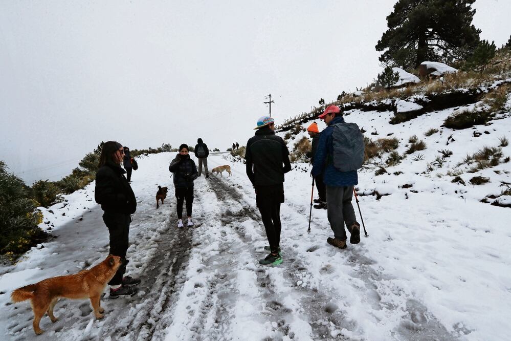 Los visitantes aprovecharon para tomarse fotografías y disfrutar del paisaje. El acceso al Nevado de Toluca fue cerrado para evitar algún riesgo. Foto: Jorge Alvarado / EL UNIVERSAL
