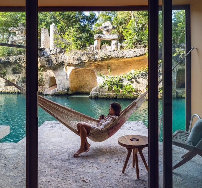 En el Hotel Xcaret Arte, los huéspedes conectan con el arte y la naturaleza. Foto: Instagram @hotelxcaretarte