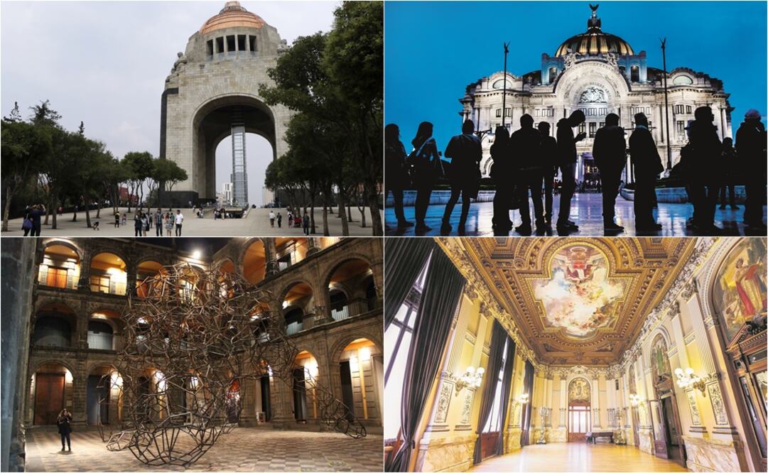 Monumento a la Revolución, Palacio de Bellas Artes, San Ildefonso y el Museo Nacional de Arte. Foto: Especial