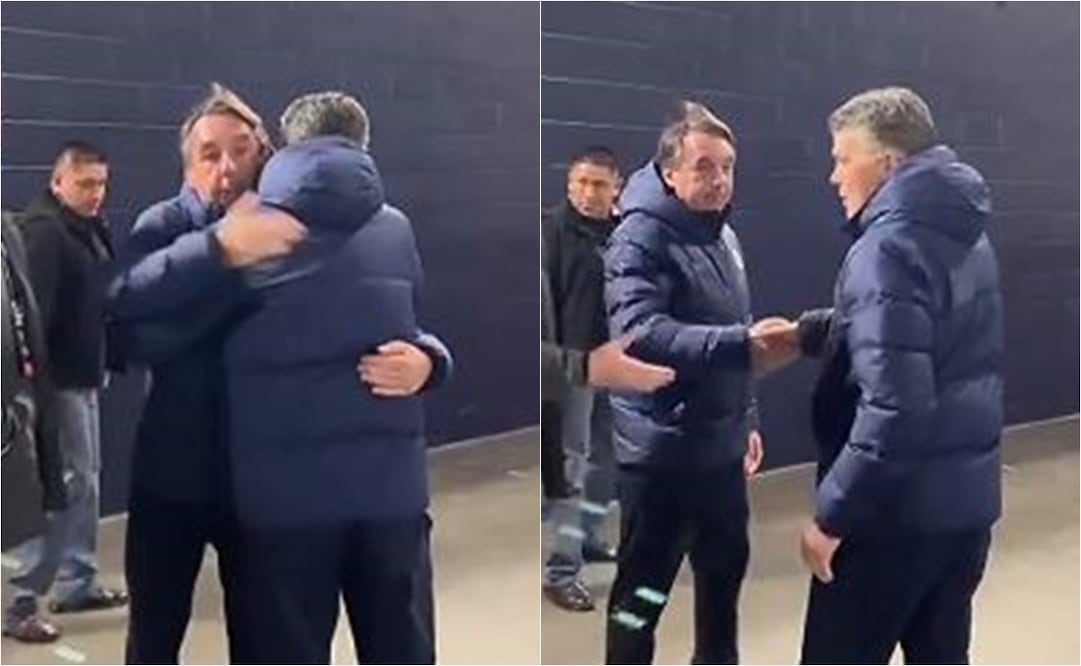 Emilio Azcárraga se encontró con Héctor Gonzáles en el Gillette Stadium. FOTO: CAPTURA DE VIDEO