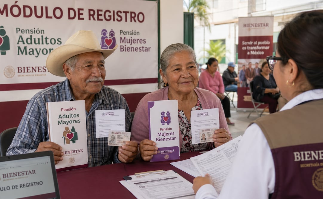 El registro para la Pensión para Personas Adultas Mayores y Pensión Mujeres Bienestar finalizará el próximo domingo 3 de mayo. Foto: Imagen generada con IA