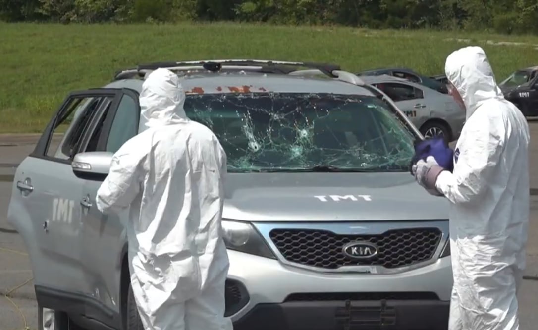 Capacitación a elementos mexicanos en Estados Unidos, acerca de la investigación de coches bomba. Foto: Captura de pantalla FOX54