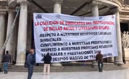 Coalición de sindicatos del INBAL se manifiestan contra despidos