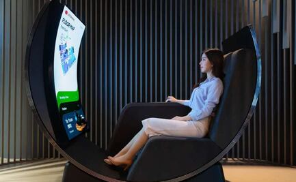 LG trono reclinable panel OLED curvo