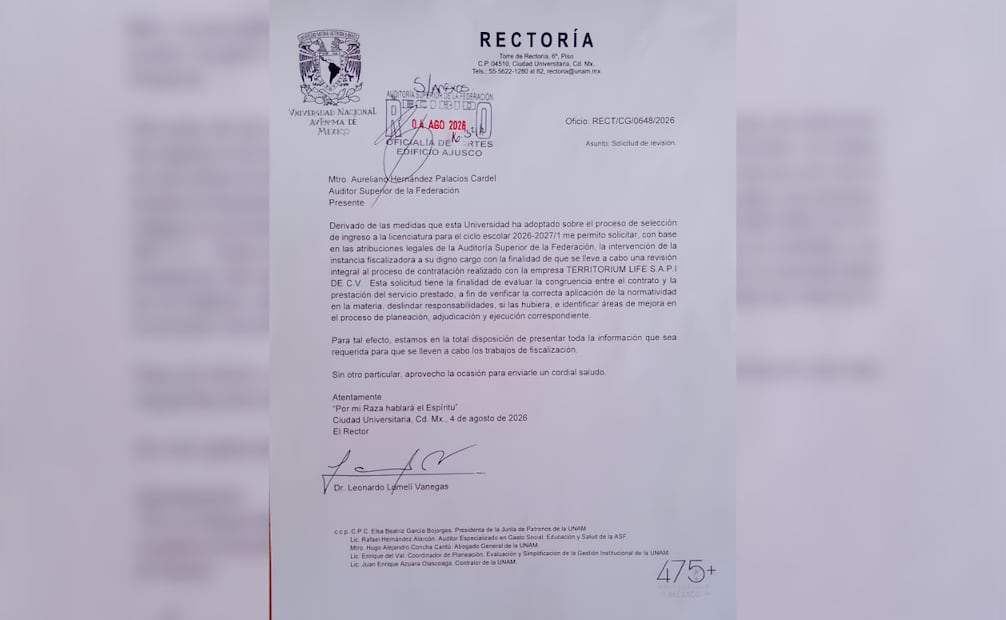 EL rector de la UNAM solicitó la intervención de la Auditoría Superior de la Federación. | Foto: Especial.