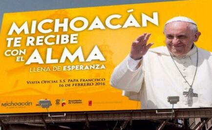 Michoacán se viste con imágenes del Papa ante su visita