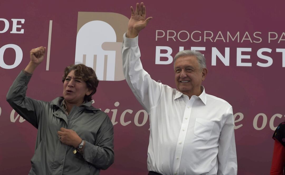 AMLO supervisó programas en Edomex, acompañado por la gobernadora Delfina Gómez. Foto: Presidencia