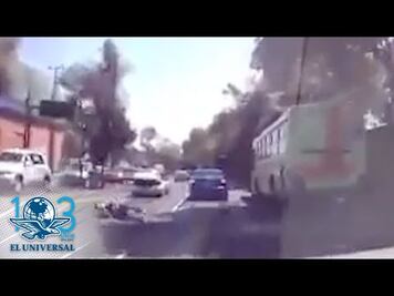 Captan momento en que presunto secuestrado se arroja de cajuela en Constituyentes