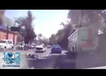 Captan momento en que presunto secuestrado se arroja de cajuela en Constituyentes