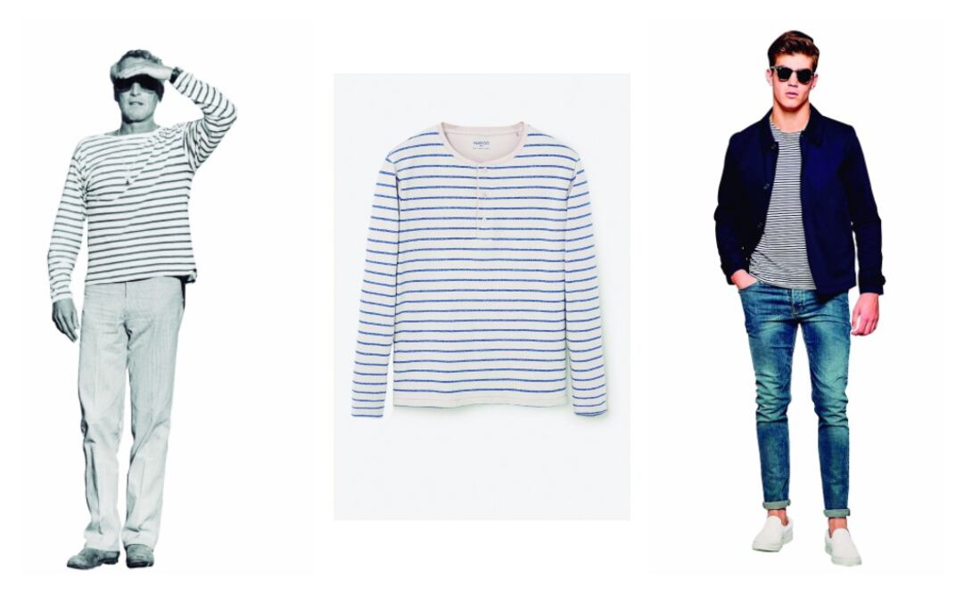 Paul Newman / Camiseta con rayas navy, de Mango
Para lucirlas en momentos de frío basta que las lleves debajo de una parka, un abrigo e incluso con una de las estrellas de la temporada: la bomber jacket. Si te preocupa que ensanchen visualmente tu figura, combínala con un blazer ajustado y cuida que el corte no sea oversized.
Costo: $349 Dónde: Oásis Coyoacán