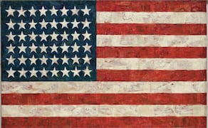 Una foto de la icónica pintura "Bandera" de 1960 del artista contemporáneo Jasper Johns - Foto: AP