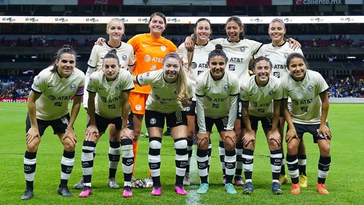 Foto de equipo de América femenil, durante el partido de la jornada 9 del torneo Clausura 2023 de la Liga BBVA MX Femenil. Foto: Imago7/ Rafael Vadillo