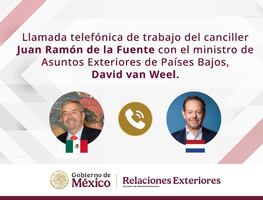 Canciller De la Fuente revisa con Países Bajos intercambio comercial e inversiones; aborda plan de paz en Gaza