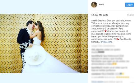 Anahí celebra dos años de casada