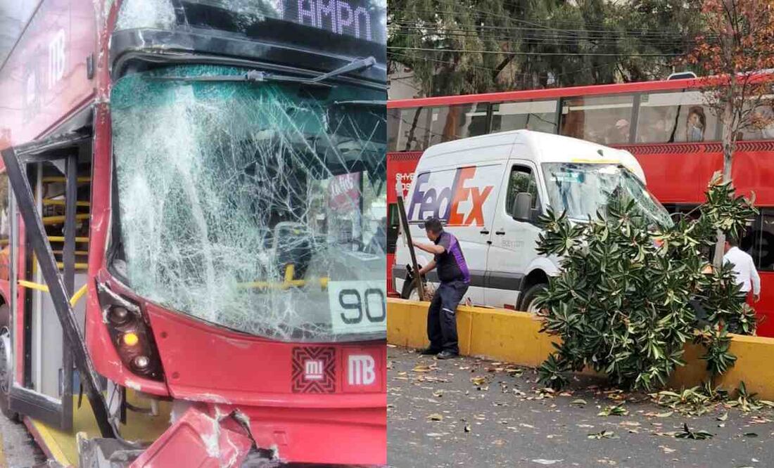 Choque de metrobús. Foto: Juan Carlos Williams. EL UNIVERSAL