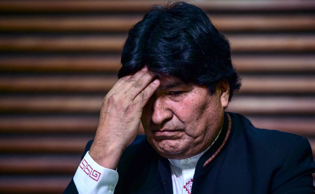 El expresidente de Bolivia Evo Morales, durante una conferencia de prensa en Buenos Aires, el 21 de febrero de 2020. Foto: AFP