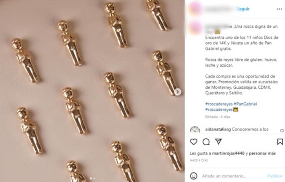 Panadería incluye muñecos de oro de 14k en rosca de Día de Reyes