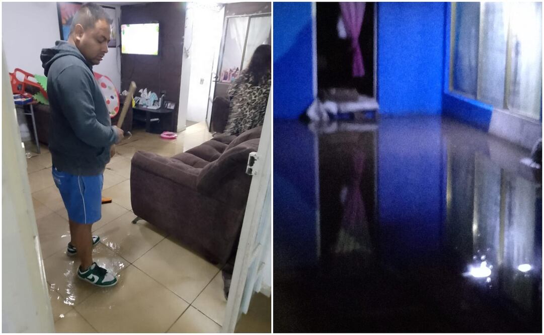 El señor Jorge, vecino de la zona, explicó que el canal no tiene mucha profundidad pero con las fuertes lluvias se desbordó. Foto: Especial