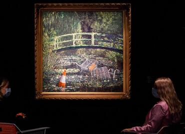 Banksy casi rompe su récord en subasta con una parodia de Monet