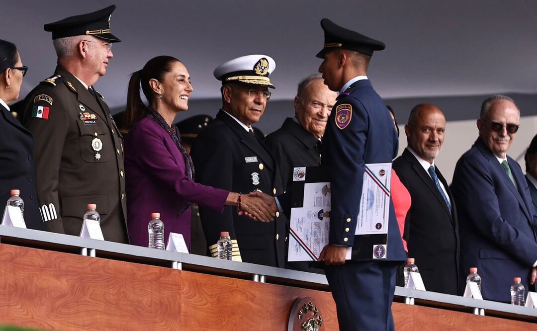 Ceremonia de “Clausura y Apertura de Cursos de los Planteles del Sistema Educativo Militar 2025”, encabezada por Claudia Sheinbaum en el Heroico Colegio Militar, Tlalpan (03/09/2025) Foto: Berenice Fregoso / EL UNIVERSAL