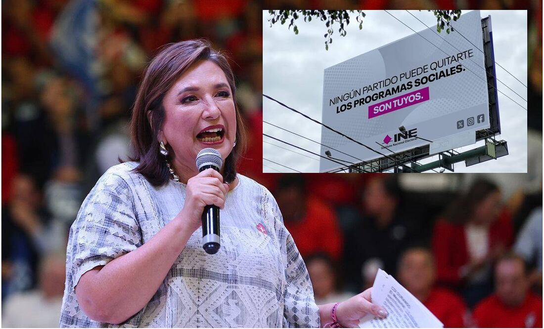 Morena y PT denunciaron a Xóchitl Gálvez por la publicación de imágenes de espectaculares en los que utilizó el logo y colores del INE. Foto: archivo Berenice Fregoso / EL UNIVERSAL