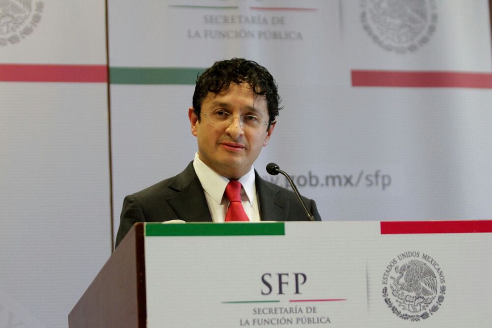 Conferencia de prensa del secretario de la Función Pública Virgilio Andráde (CARLOS MEJÍA. EL UNIVERSAL)