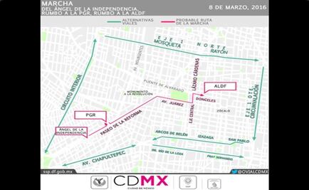 Marchan en Avenida Reforma por Día de la Mujer