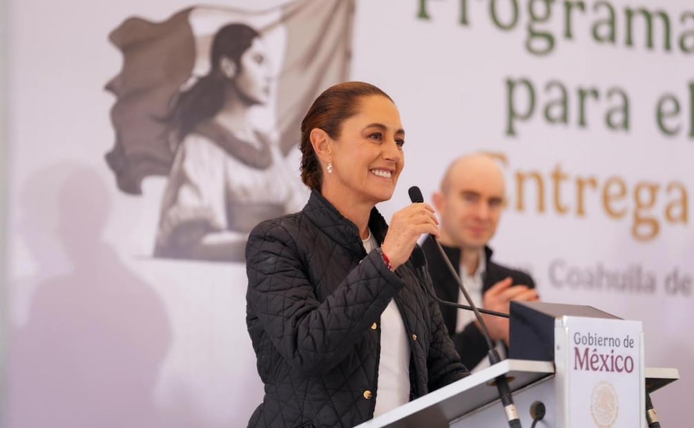Presidenta Claudia Sheinbaum Pardo durante su visita a Monclova, Coahuila (21/02/2026). Foto: Presidencia