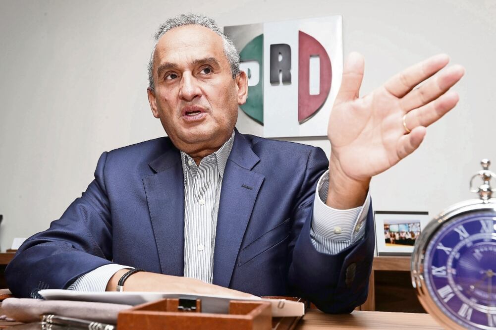 El secretario de Operación Política del PRI, Héctor Gómez Barraza, dice que Chico Herrera rechazó participar en elecciones porque sabía que perdería (BERENICE FREGOSO. EL UNIVERSAL)