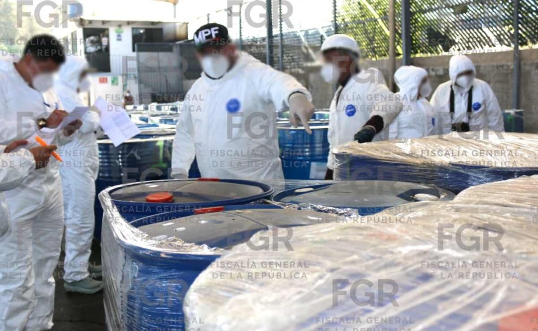 Fiscalía General de la República destruye más de 105 toneladas de sustancias y precursores químicos. Foto: Especial
