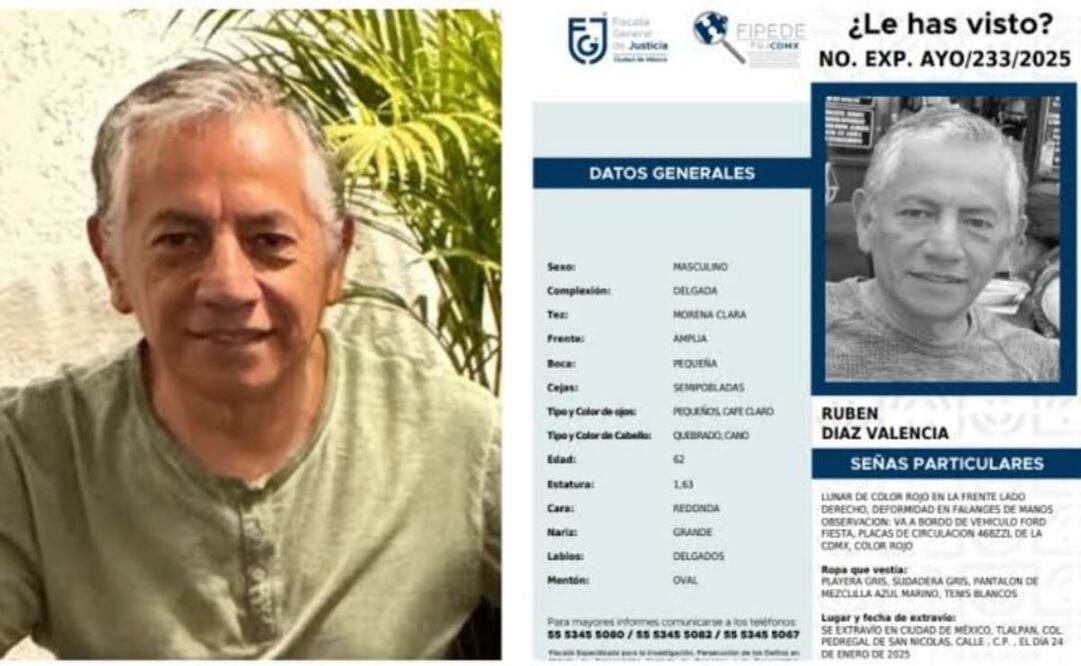 Localizan restos de Rubén Díaz, el taxista desaparecido desde el 24 de enero (30/01/2025). Foto: Especial