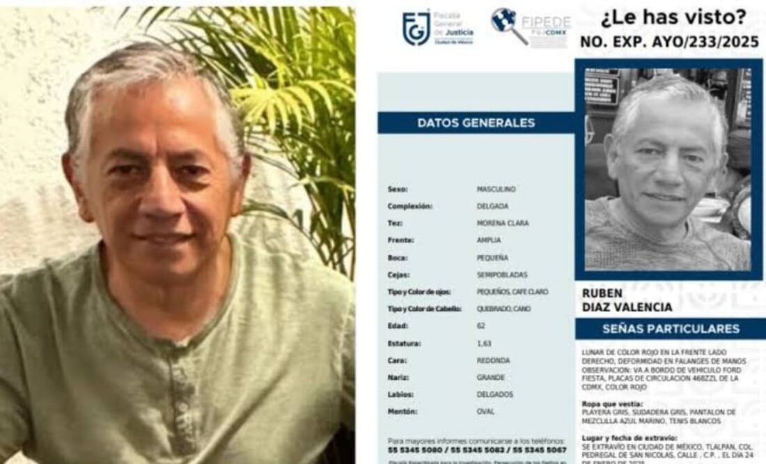 Localizan restos de Rubén Díaz, el taxista desaparecido desde el 24 de enero (30/01/2025). Foto: Especial