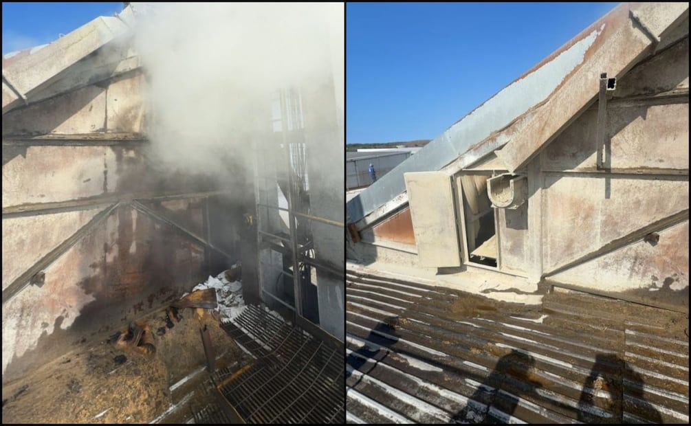 Los bomberos atendieron un siniestro en las instalaciones de la empresa Productora Mexicana de Arroz. Foto: Especial