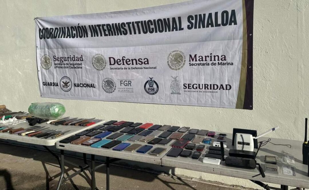 Personal militar y de la Guardia Nacional Nueva realizaron una nueva revisión en centro penitenciario de Culiacán, Sinaloa donde aseguraron diversos objetos (13/02/2025). Foto: Oficial