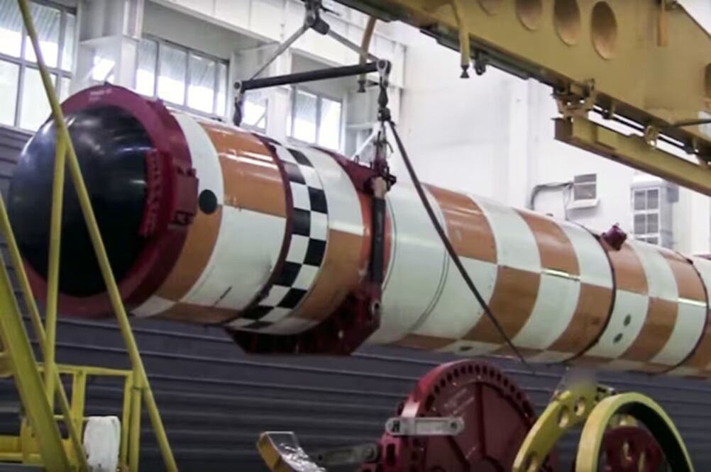 El dron militar sumergible Poseidón, de largo alcance. FOTO: AP