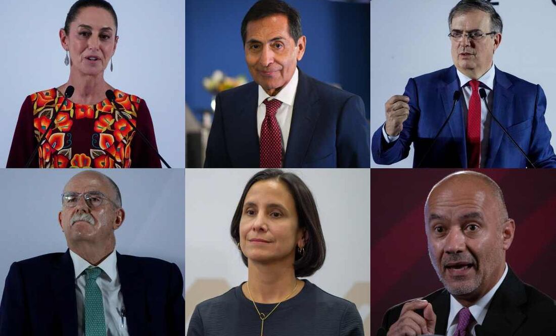 Gabinete económico de Claudia Sheinbaum: Rogelio Ramírez de la O, Marcelo Ebrard, Julio Berdegué, Luz González y Jesús Esteva Fotos: Especial/El Universal