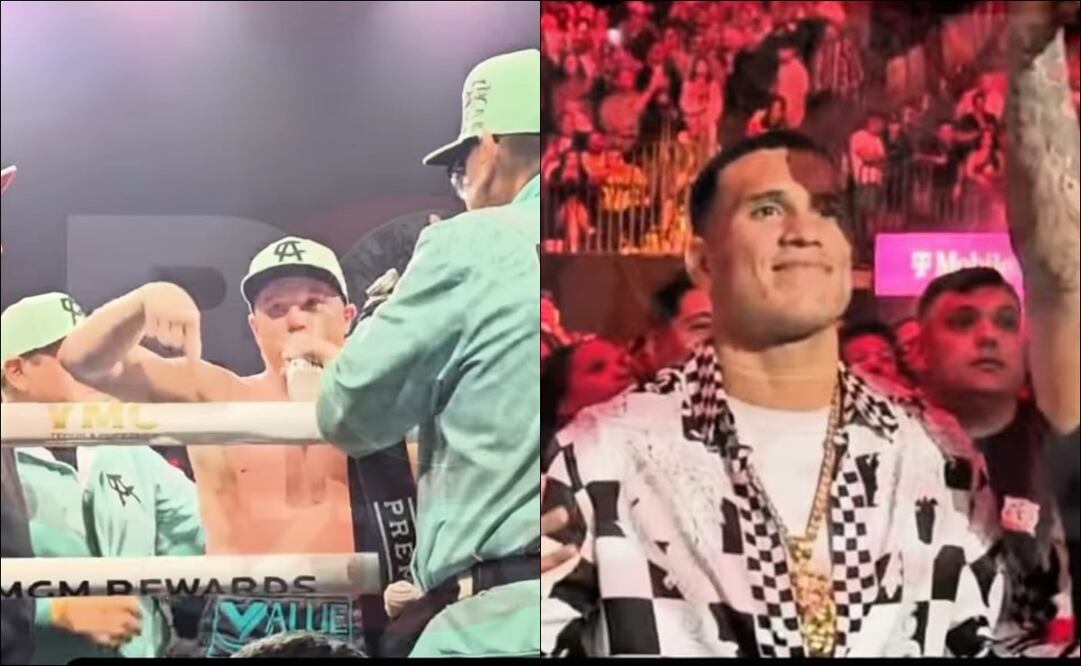 Canelo Álvarez y David Benavidez se retaron el sábado por la noche en Las Vegas - Foto: Captura de pantalla