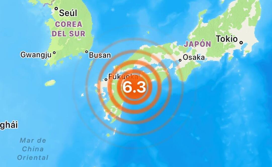 Un terremoto de magnitud 6.4 sacudió la costa occidental de la isla Shikoku, en Japón, el miércoles por la noche. Foto: SkyAlert