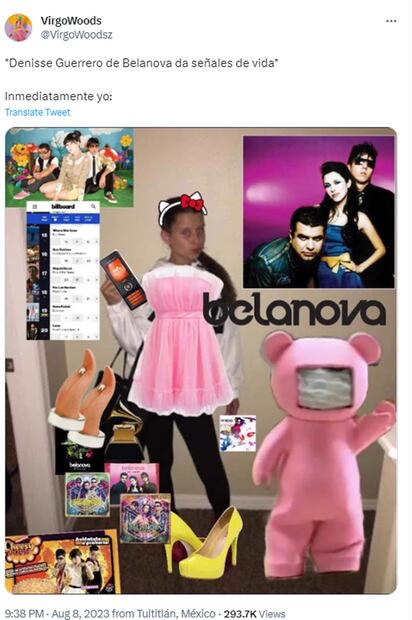 Denisse Guerrero de Belanova da señales de vida y fans desatan ola de memes. Foto: Twitter