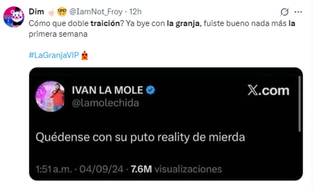 Memes de la quinta noche de traición en La Granja VIP. Foto: X