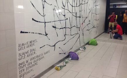 Mural con poema de Lorca recuerda a víctimas de atentados